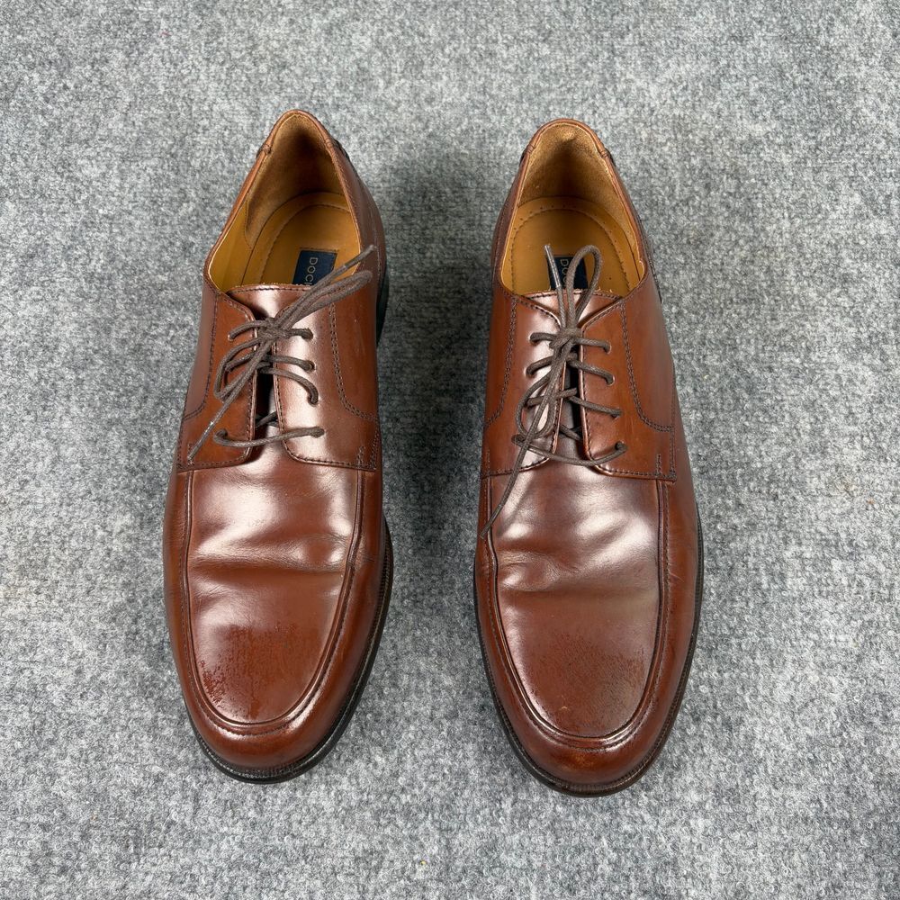 Dockers Oxford Dress Shoes Mens 12 Brown Leather Classic Business Formal Lace Up